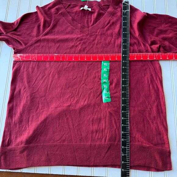 Lucky Brand red v neck pullover sweater size XL new - Picture 8 of 9